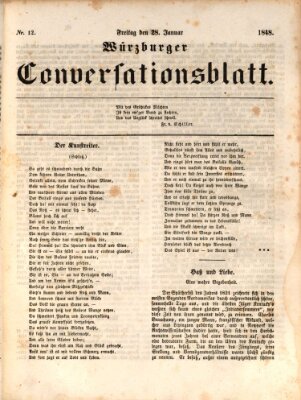 Würzburger Conversationsblatt Freitag 28. Januar 1848