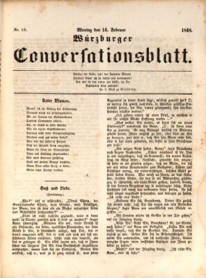 Würzburger Conversationsblatt Montag 14. Februar 1848