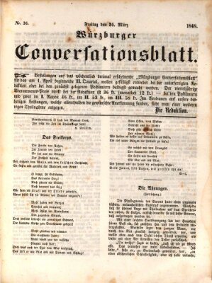 Würzburger Conversationsblatt Freitag 24. März 1848