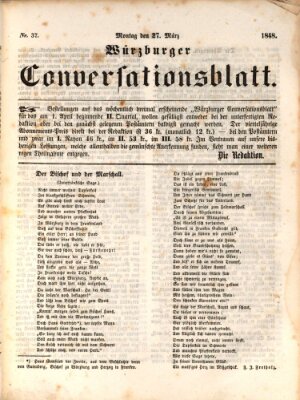 Würzburger Conversationsblatt Montag 27. März 1848