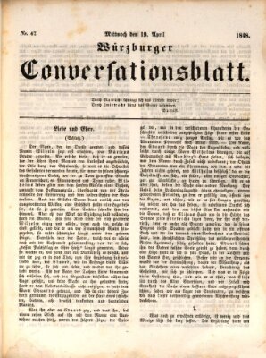 Würzburger Conversationsblatt Mittwoch 19. April 1848