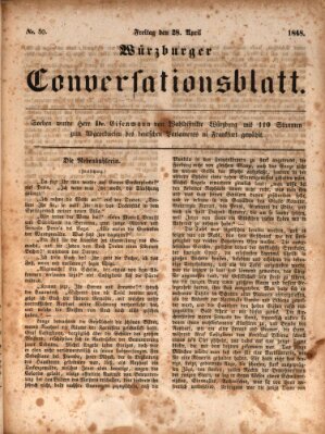 Würzburger Conversationsblatt Freitag 28. April 1848