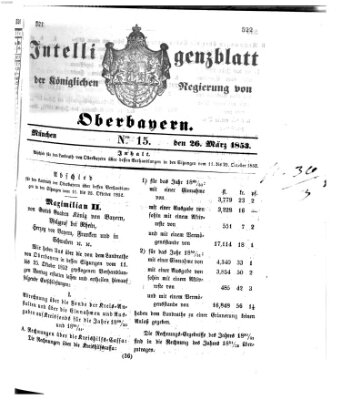 Intelligenzblatt der Königlichen Regierung von Oberbayern (Münchner Intelligenzblatt)