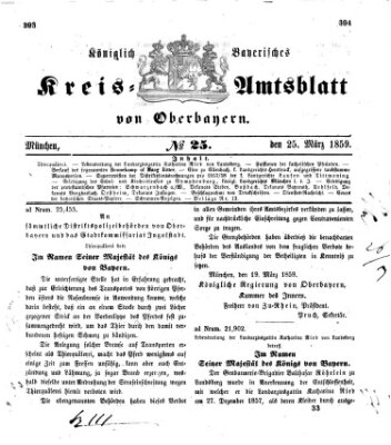 Königlich-bayerisches Kreis-Amtsblatt von Oberbayern (Münchner Intelligenzblatt) Freitag 25. März 1859