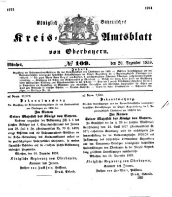 Königlich-bayerisches Kreis-Amtsblatt von Oberbayern (Münchner Intelligenzblatt) Dienstag 20. Dezember 1859