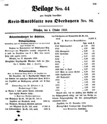 Königlich-bayerisches Kreis-Amtsblatt von Oberbayern (Münchner Intelligenzblatt) Dienstag 4. Oktober 1859