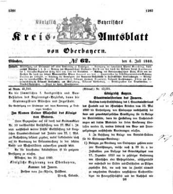 Königlich-bayerisches Kreis-Amtsblatt von Oberbayern (Münchner Intelligenzblatt) Freitag 6. Juli 1860