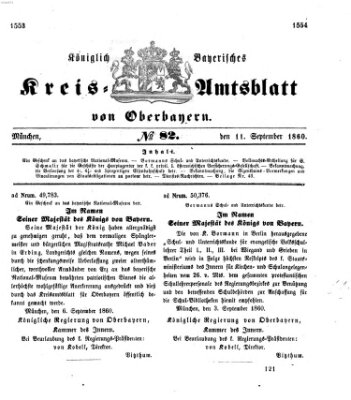 Königlich-bayerisches Kreis-Amtsblatt von Oberbayern (Münchner Intelligenzblatt) Dienstag 11. September 1860