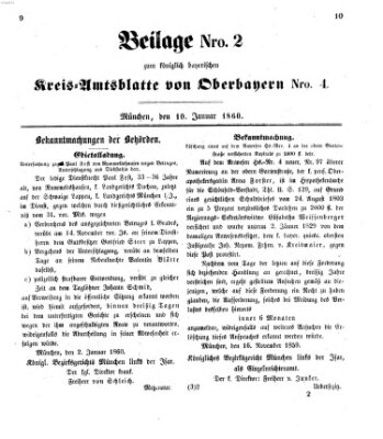 Königlich-bayerisches Kreis-Amtsblatt von Oberbayern (Münchner Intelligenzblatt) Dienstag 10. Januar 1860