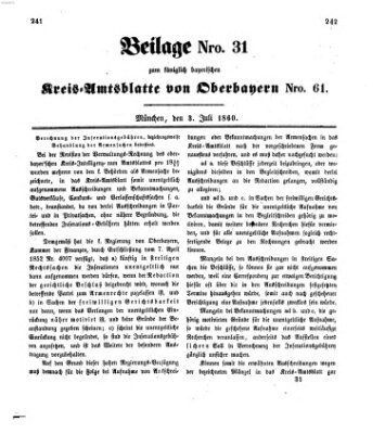 Königlich-bayerisches Kreis-Amtsblatt von Oberbayern (Münchner Intelligenzblatt) Dienstag 3. Juli 1860