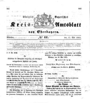 Königlich-bayerisches Kreis-Amtsblatt von Oberbayern (Münchner Intelligenzblatt) Freitag 17. Mai 1861