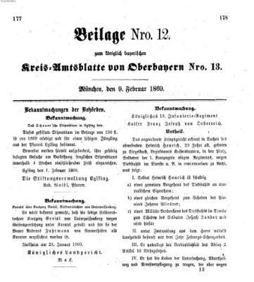 Königlich-bayerisches Kreis-Amtsblatt von Oberbayern (Münchner Intelligenzblatt) Dienstag 9. Februar 1869