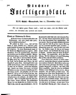 Münchner Intelligenzblatt Samstag 11. November 1797