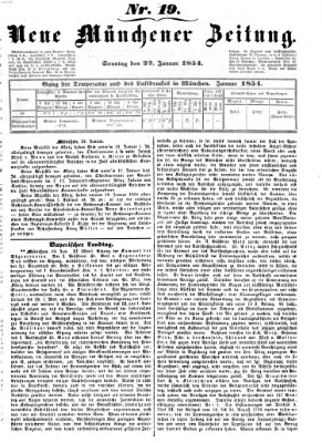 Neue Münchener Zeitung (Süddeutsche Presse) Sonntag 22. Januar 1854