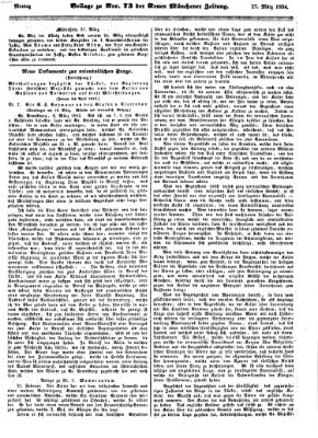 Neue Münchener Zeitung (Süddeutsche Presse) Montag 27. März 1854