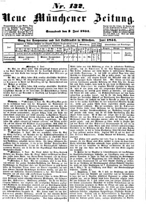 Neue Münchener Zeitung (Süddeutsche Presse) Samstag 3. Juni 1854