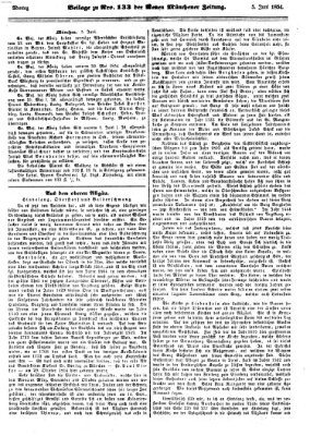 Neue Münchener Zeitung (Süddeutsche Presse) Montag 5. Juni 1854
