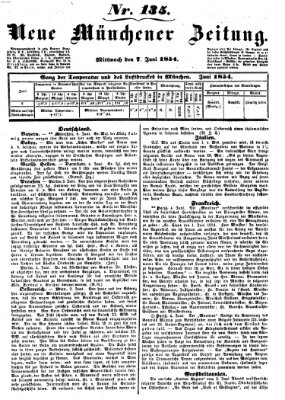 Neue Münchener Zeitung (Süddeutsche Presse) Mittwoch 7. Juni 1854