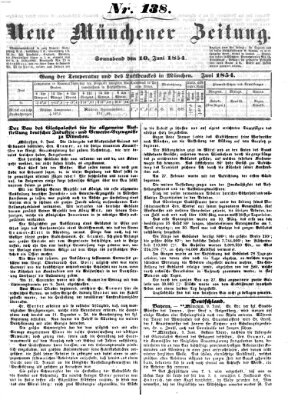 Neue Münchener Zeitung (Süddeutsche Presse) Samstag 10. Juni 1854