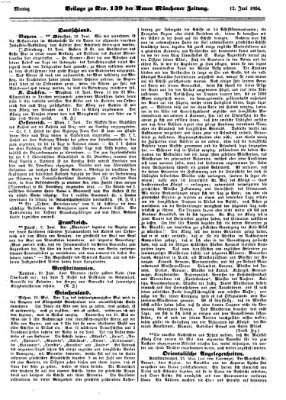 Neue Münchener Zeitung (Süddeutsche Presse) Montag 12. Juni 1854