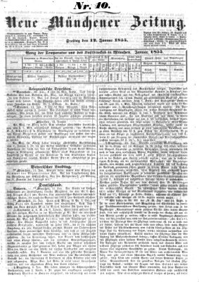 Neue Münchener Zeitung (Süddeutsche Presse) Freitag 12. Januar 1855