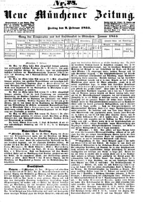Neue Münchener Zeitung (Süddeutsche Presse) Freitag 2. Februar 1855