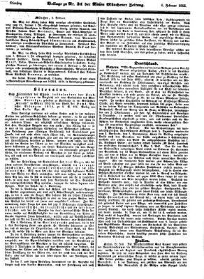Neue Münchener Zeitung (Süddeutsche Presse) Dienstag 6. Februar 1855