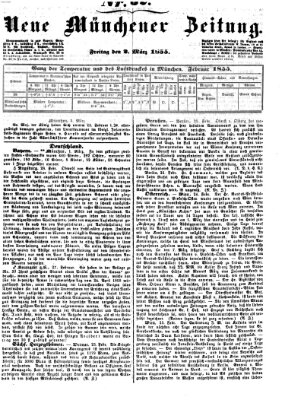 Neue Münchener Zeitung (Süddeutsche Presse) Freitag 2. März 1855