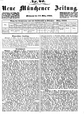 Neue Münchener Zeitung (Süddeutsche Presse) Mittwoch 14. März 1855