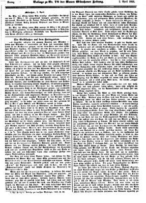 Neue Münchener Zeitung (Süddeutsche Presse) Montag 2. April 1855