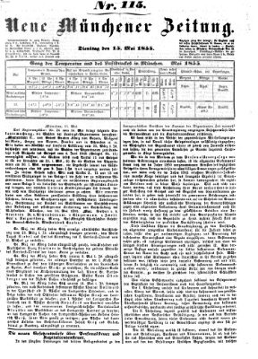 Neue Münchener Zeitung (Süddeutsche Presse) Dienstag 15. Mai 1855