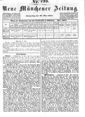 Neue Münchener Zeitung (Süddeutsche Presse) Donnerstag 31. Mai 1855