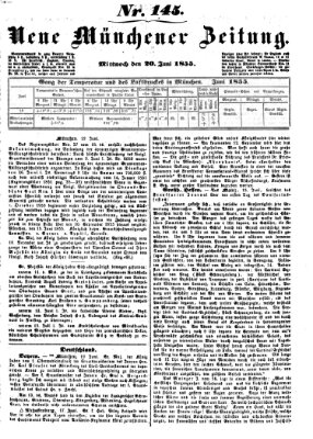 Neue Münchener Zeitung (Süddeutsche Presse) Mittwoch 20. Juni 1855