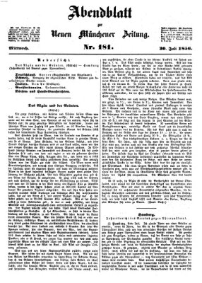 Neue Münchener Zeitung (Süddeutsche Presse) Mittwoch 30. Juli 1856
