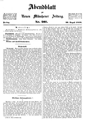 Neue Münchener Zeitung (Süddeutsche Presse) Freitag 29. August 1856