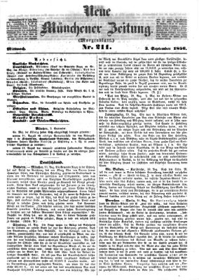 Neue Münchener Zeitung (Süddeutsche Presse) Mittwoch 3. September 1856