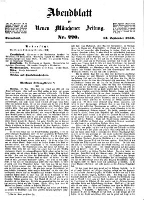 Neue Münchener Zeitung (Süddeutsche Presse) Samstag 13. September 1856