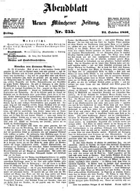 Neue Münchener Zeitung (Süddeutsche Presse) Freitag 24. Oktober 1856