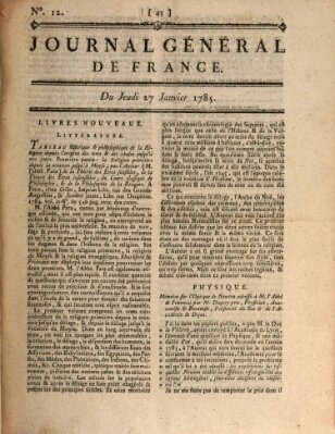 Affiches, annonces et avis divers ou Journal général de France (Affiches, annonces, et avis divers) Donnerstag 27. Januar 1785