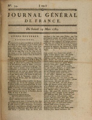 Affiches, annonces et avis divers ou Journal général de France (Affiches, annonces, et avis divers) Samstag 19. März 1785
