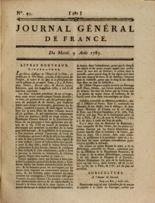 Affiches, annonces et avis divers ou Journal général de France (Affiches, annonces, et avis divers) Dienstag 9. August 1785