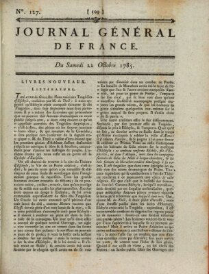 Affiches, annonces et avis divers ou Journal général de France (Affiches, annonces, et avis divers) Samstag 22. Oktober 1785