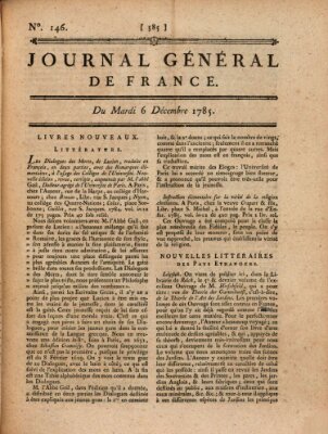 Affiches, annonces et avis divers ou Journal général de France (Affiches, annonces, et avis divers) Dienstag 6. Dezember 1785