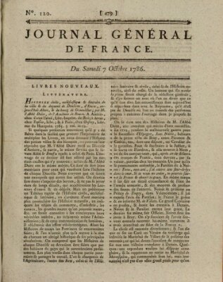 Affiches, annonces et avis divers ou Journal général de France (Affiches, annonces, et avis divers) Samstag 7. Oktober 1786