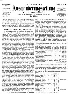 Allgemeine Auswanderungs-Zeitung Freitag 4. Februar 1859
