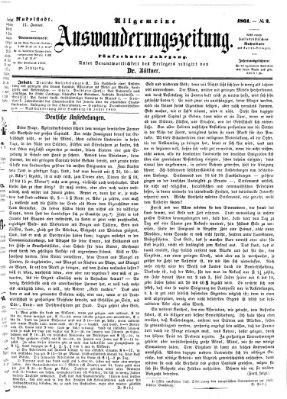 Allgemeine Auswanderungs-Zeitung Freitag 11. Januar 1861