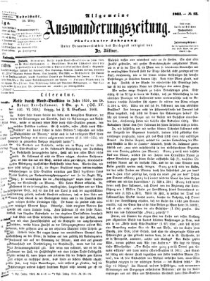 Allgemeine Auswanderungs-Zeitung Freitag 29. März 1861
