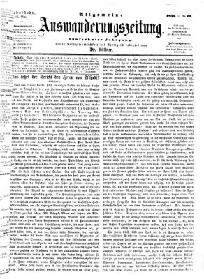 Allgemeine Auswanderungs-Zeitung Freitag 17. Mai 1861