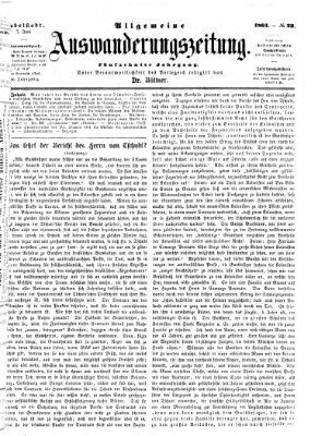 Allgemeine Auswanderungs-Zeitung Freitag 7. Juni 1861