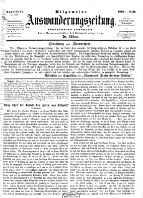 Allgemeine Auswanderungs-Zeitung Freitag 21. Juni 1861